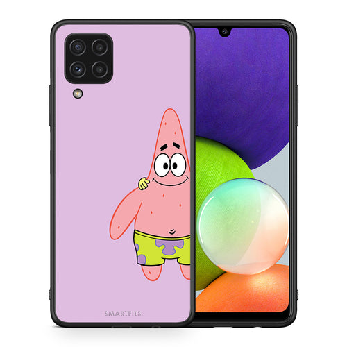 Θήκη Samsung A22 4G Friends Patrick από τη Smartfits με σχέδιο στο πίσω μέρος και μαύρο περίβλημα | Samsung A22 4G Friends Patrick case with colorful back and black bezels