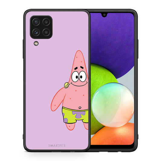 Θήκη Samsung A22 4G Friends Patrick από τη Smartfits με σχέδιο στο πίσω μέρος και μαύρο περίβλημα | Samsung A22 4G Friends Patrick case with colorful back and black bezels