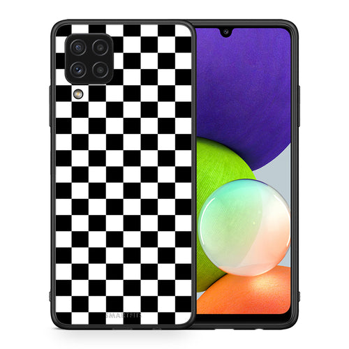 Θήκη Samsung A22 4G Squares Geometric από τη Smartfits με σχέδιο στο πίσω μέρος και μαύρο περίβλημα | Samsung A22 4G Squares Geometric case with colorful back and black bezels