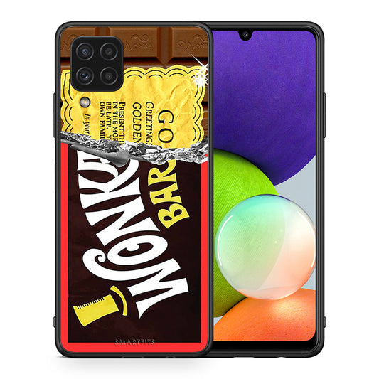 Θήκη Samsung A22 4G Golden Ticket από τη Smartfits με σχέδιο στο πίσω μέρος και μαύρο περίβλημα | Samsung A22 4G Golden Ticket case with colorful back and black bezels