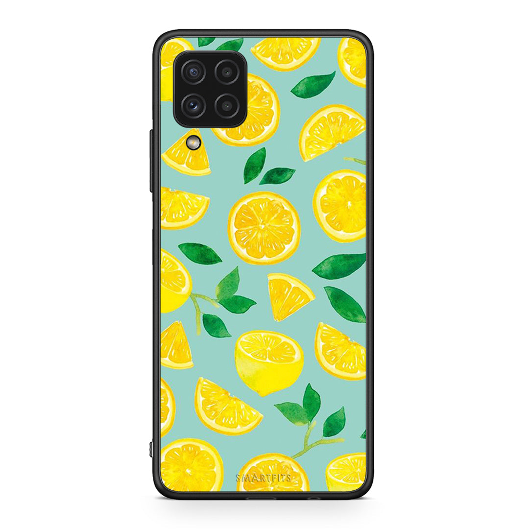 Samsung A22 4G Lemons θήκη από τη Smartfits με σχέδιο στο πίσω μέρος και μαύρο περίβλημα | Smartphone case with colorful back and black bezels by Smartfits
