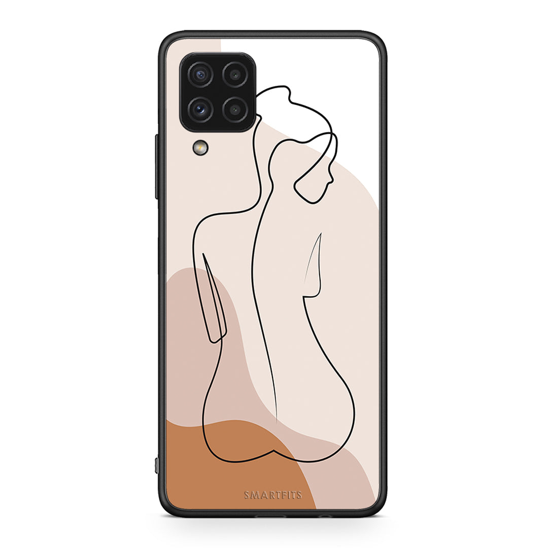 Samsung A22 4G LineArt Woman θήκη από τη Smartfits με σχέδιο στο πίσω μέρος και μαύρο περίβλημα | Smartphone case with colorful back and black bezels by Smartfits