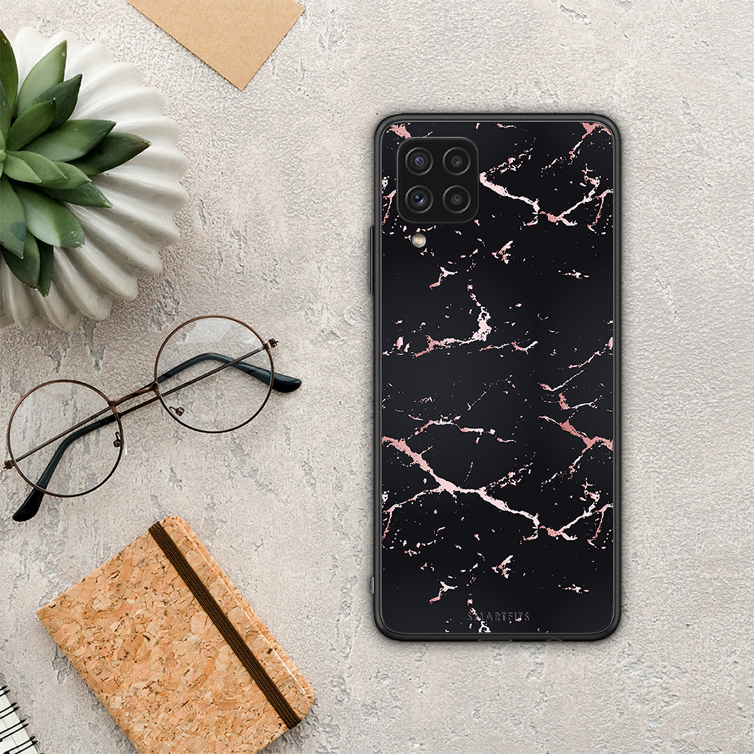 Marble Black Rosegold - Samsung Galaxy A22 4G θήκη