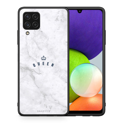 Θήκη Samsung A22 4G Queen Marble από τη Smartfits με σχέδιο στο πίσω μέρος και μαύρο περίβλημα | Samsung A22 4G Queen Marble case with colorful back and black bezels