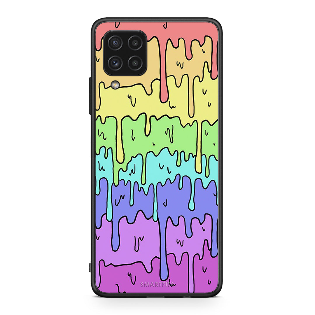 Samsung A22 4G Melting Rainbow θήκη από τη Smartfits με σχέδιο στο πίσω μέρος και μαύρο περίβλημα | Smartphone case with colorful back and black bezels by Smartfits