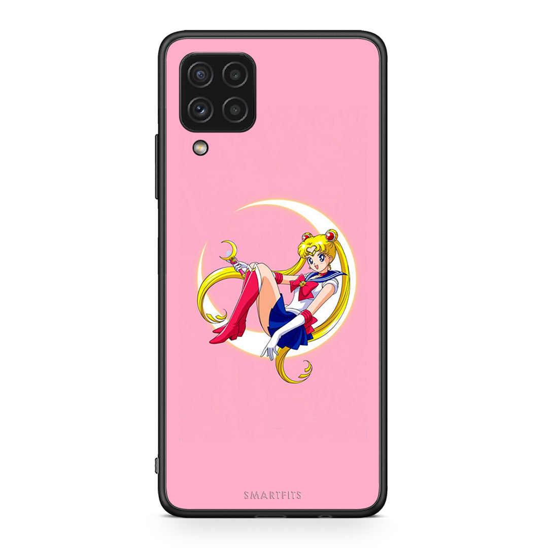 Samsung A22 4G Moon Girl θήκη από τη Smartfits με σχέδιο στο πίσω μέρος και μαύρο περίβλημα | Smartphone case with colorful back and black bezels by Smartfits