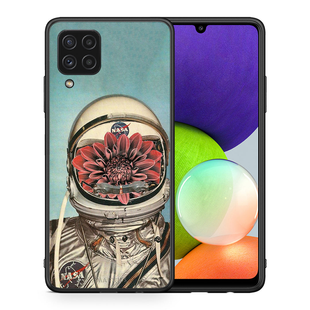 Θήκη Samsung A22 4G Nasa Bloom από τη Smartfits με σχέδιο στο πίσω μέρος και μαύρο περίβλημα | Samsung A22 4G Nasa Bloom case with colorful back and black bezels