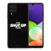 Thumbnail for Θήκη Samsung A22 4G OMG ShutUp από τη Smartfits με σχέδιο στο πίσω μέρος και μαύρο περίβλημα | Samsung A22 4G OMG ShutUp case with colorful back and black bezels