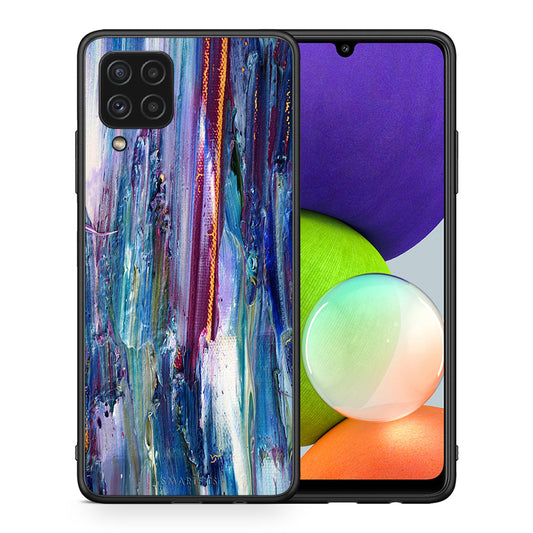 Θήκη Samsung A22 4G Winter Paint από τη Smartfits με σχέδιο στο πίσω μέρος και μαύρο περίβλημα | Samsung A22 4G Winter Paint case with colorful back and black bezels