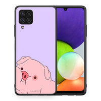 Thumbnail for Θήκη Αγίου Βαλεντίνου Samsung A22 4G Pig Love 2 από τη Smartfits με σχέδιο στο πίσω μέρος και μαύρο περίβλημα | Samsung A22 4G Pig Love 2 case with colorful back and black bezels