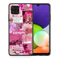 Thumbnail for Θήκη Αγίου Βαλεντίνου Samsung A22 4G Pink Love από τη Smartfits με σχέδιο στο πίσω μέρος και μαύρο περίβλημα | Samsung A22 4G Pink Love case with colorful back and black bezels
