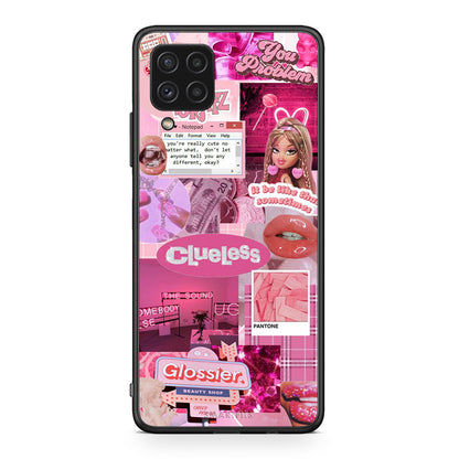 Samsung A22 4G Pink Love Θήκη Αγίου Βαλεντίνου από τη Smartfits με σχέδιο στο πίσω μέρος και μαύρο περίβλημα | Smartphone case with colorful back and black bezels by Smartfits