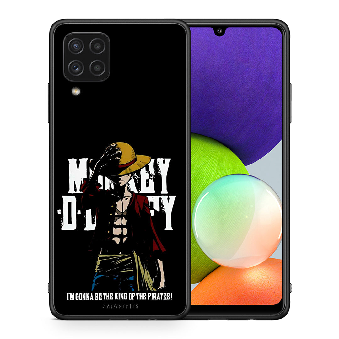 Θήκη Samsung A22 4G Pirate King από τη Smartfits με σχέδιο στο πίσω μέρος και μαύρο περίβλημα | Samsung A22 4G Pirate King case with colorful back and black bezels