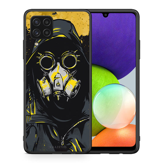 Θήκη Samsung A22 4G Mask PopArt από τη Smartfits με σχέδιο στο πίσω μέρος και μαύρο περίβλημα | Samsung A22 4G Mask PopArt case with colorful back and black bezels