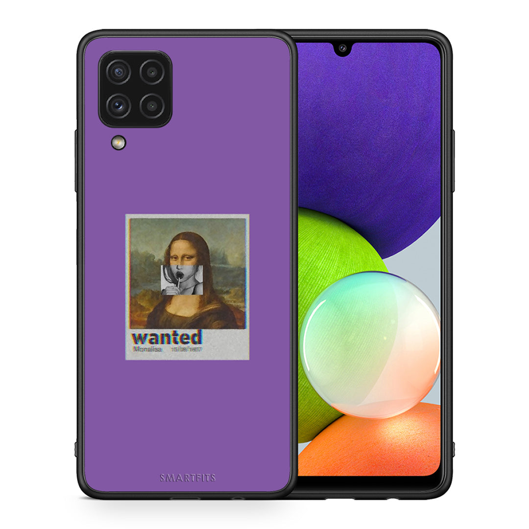 Θήκη Samsung A22 4G Monalisa Popart από τη Smartfits με σχέδιο στο πίσω μέρος και μαύρο περίβλημα | Samsung A22 4G Monalisa Popart case with colorful back and black bezels