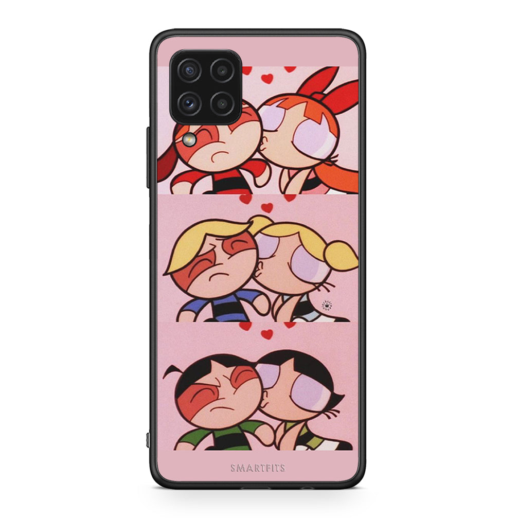 Samsung A22 4G Puff Love Θήκη Αγίου Βαλεντίνου από τη Smartfits με σχέδιο στο πίσω μέρος και μαύρο περίβλημα | Smartphone case with colorful back and black bezels by Smartfits