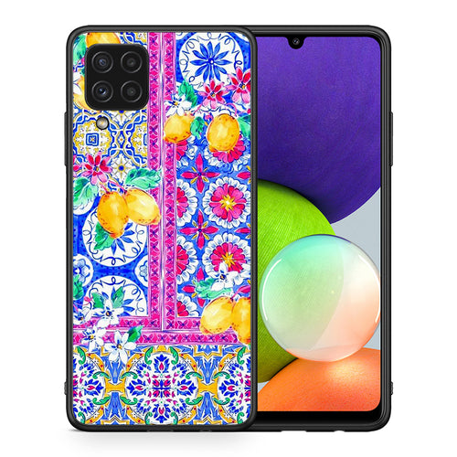 Θήκη Samsung A22 4G Retro Spring από τη Smartfits με σχέδιο στο πίσω μέρος και μαύρο περίβλημα | Samsung A22 4G Retro Spring case with colorful back and black bezels