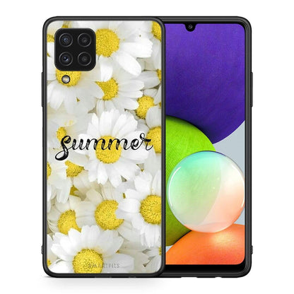 Θήκη Samsung A22 4G Summer Daisies από τη Smartfits με σχέδιο στο πίσω μέρος και μαύρο περίβλημα | Samsung A22 4G Summer Daisies case with colorful back and black bezels