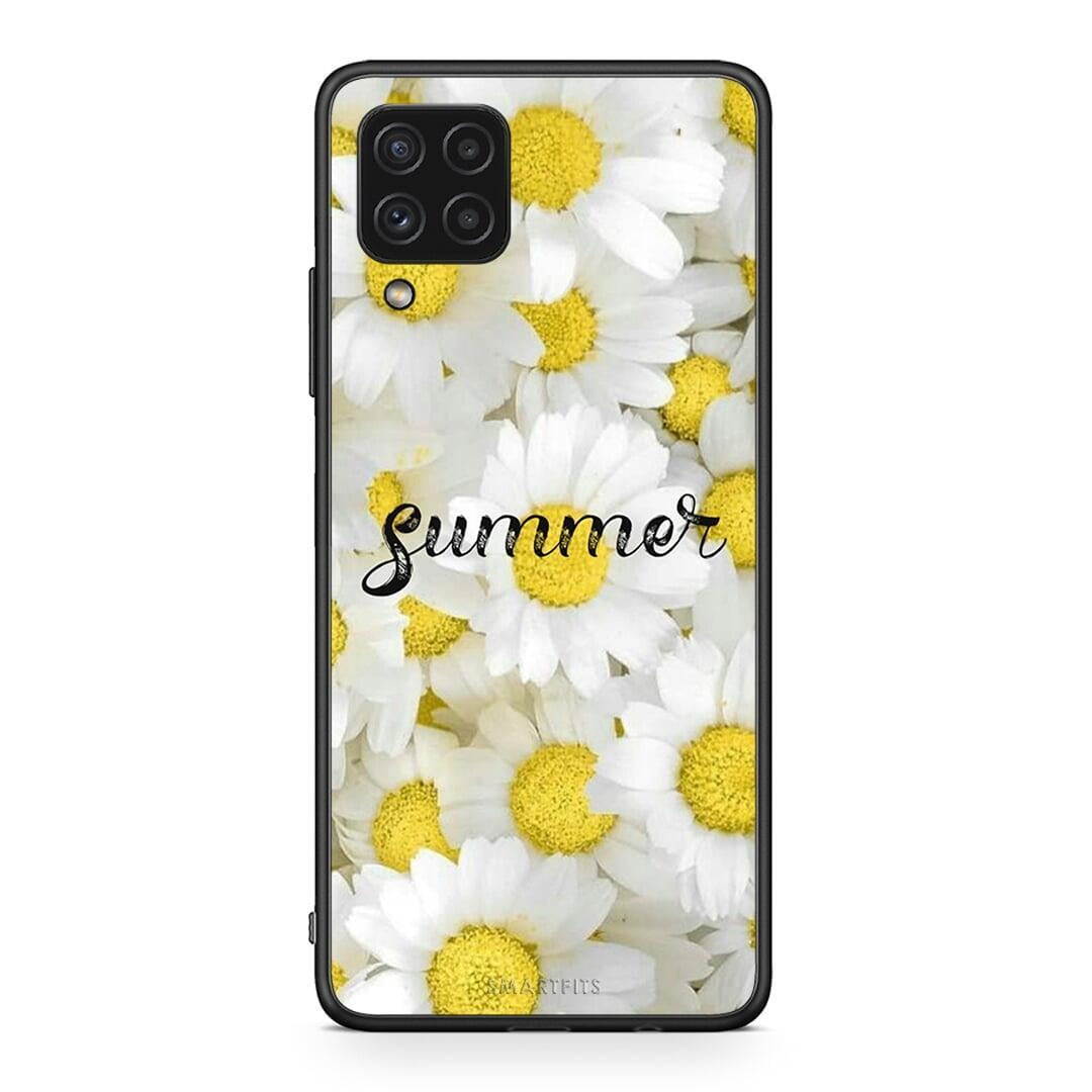 Samsung A22 4G Summer Daisies Θήκη από τη Smartfits με σχέδιο στο πίσω μέρος και μαύρο περίβλημα | Smartphone case with colorful back and black bezels by Smartfits