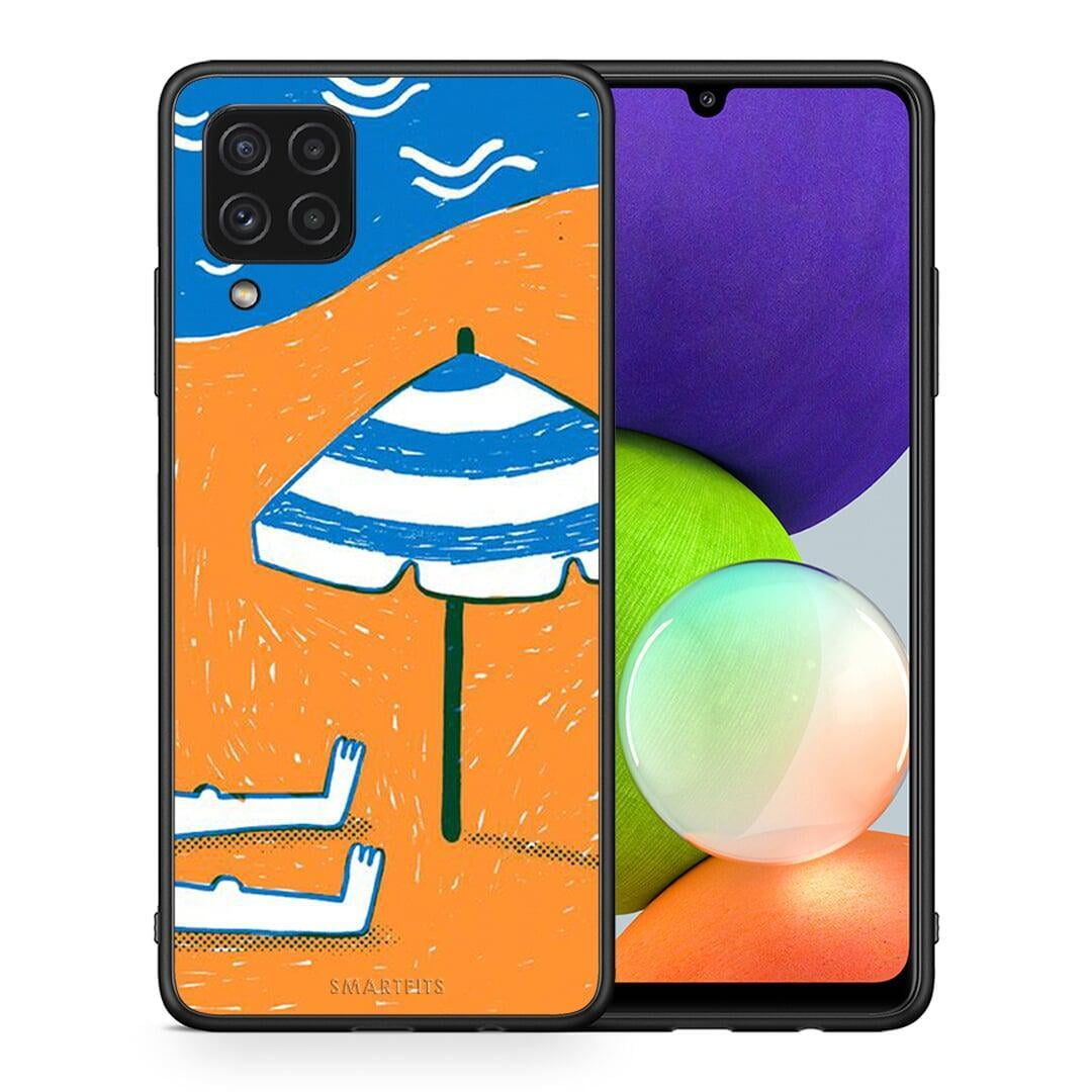 Θήκη Samsung A22 4G Summering από τη Smartfits με σχέδιο στο πίσω μέρος και μαύρο περίβλημα | Samsung A22 4G Summering case with colorful back and black bezels