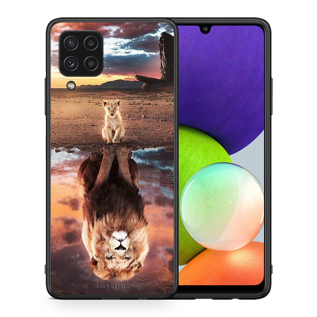 Θήκη Αγίου Βαλεντίνου Samsung A22 4G Sunset Dreams από τη Smartfits με σχέδιο στο πίσω μέρος και μαύρο περίβλημα | Samsung A22 4G Sunset Dreams case with colorful back and black bezels