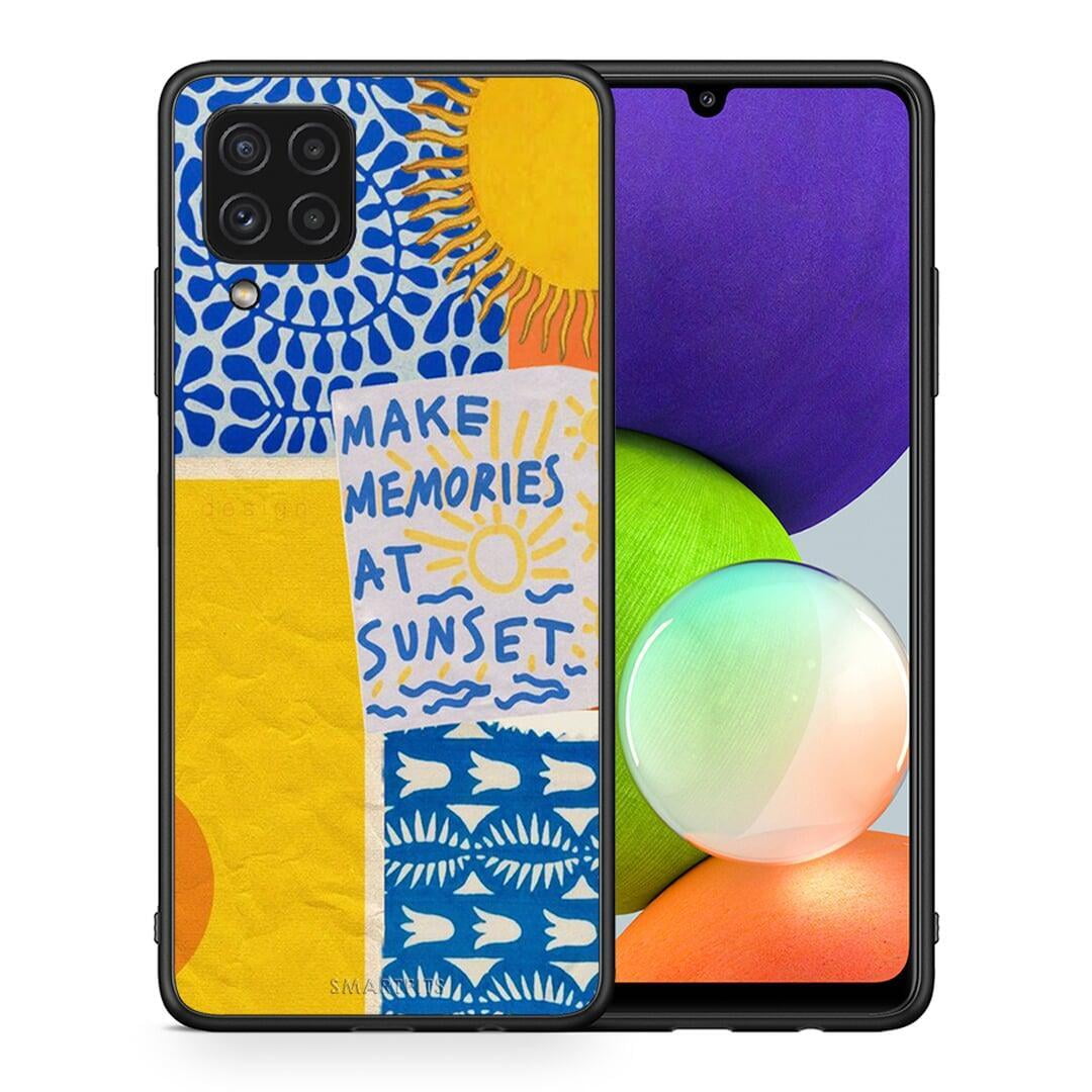 Θήκη Samsung A22 4G Sunset Memories από τη Smartfits με σχέδιο στο πίσω μέρος και μαύρο περίβλημα | Samsung A22 4G Sunset Memories case with colorful back and black bezels