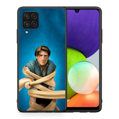 Θήκη Αγίου Βαλεντίνου Samsung A22 4G Tangled 1 από τη Smartfits με σχέδιο στο πίσω μέρος και μαύρο περίβλημα | Samsung A22 4G Tangled 1 case with colorful back and black bezels
