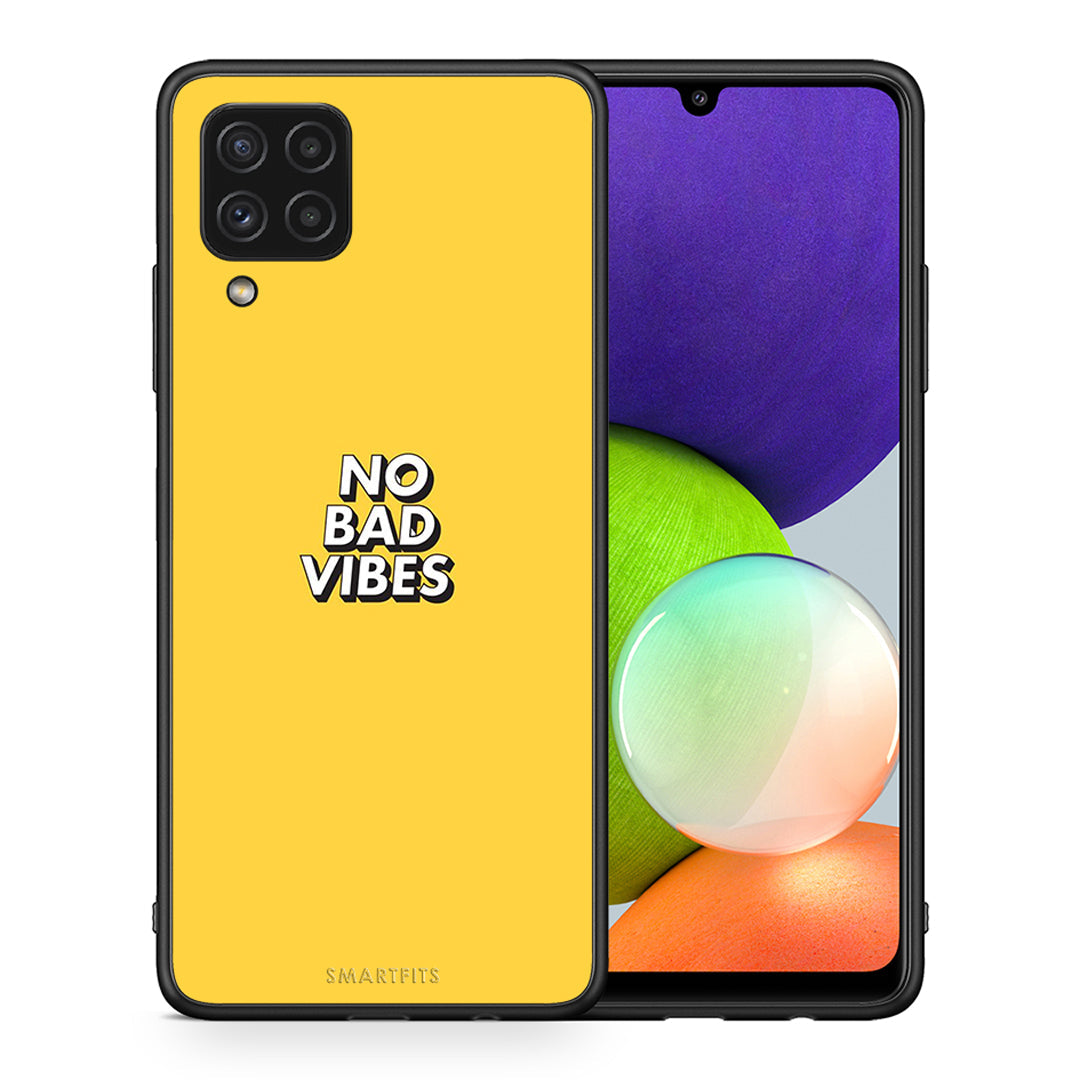 Θήκη Samsung A22 4G Vibes Text από τη Smartfits με σχέδιο στο πίσω μέρος και μαύρο περίβλημα | Samsung A22 4G Vibes Text case with colorful back and black bezels