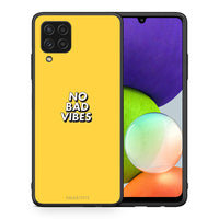 Thumbnail for Θήκη Samsung A22 4G Vibes Text από τη Smartfits με σχέδιο στο πίσω μέρος και μαύρο περίβλημα | Samsung A22 4G Vibes Text case with colorful back and black bezels