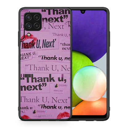 Θήκη Αγίου Βαλεντίνου Samsung A22 4G Thank You Next από τη Smartfits με σχέδιο στο πίσω μέρος και μαύρο περίβλημα | Samsung A22 4G Thank You Next case with colorful back and black bezels