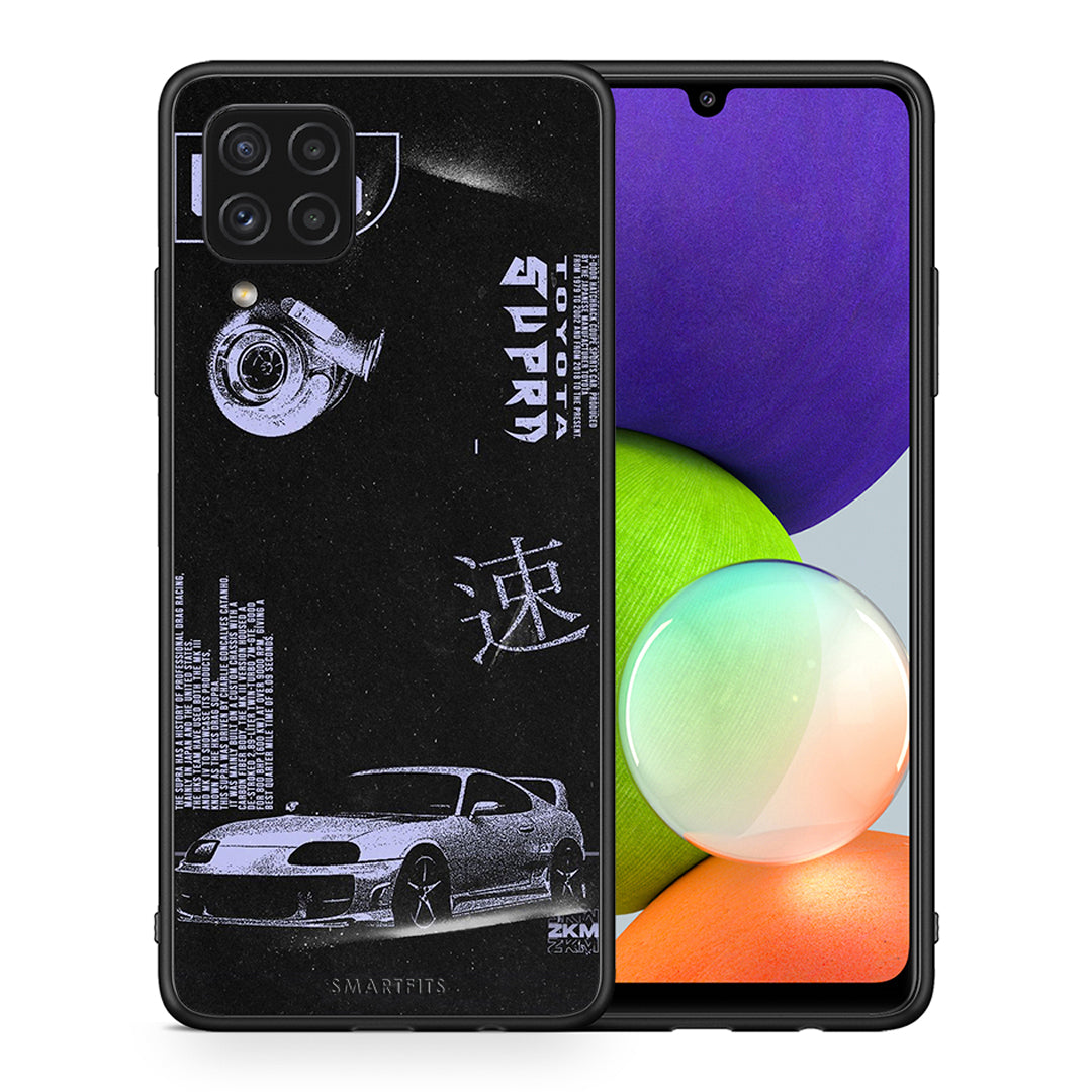 Θήκη Αγίου Βαλεντίνου Samsung A22 4G Tokyo Drift από τη Smartfits με σχέδιο στο πίσω μέρος και μαύρο περίβλημα | Samsung A22 4G Tokyo Drift case with colorful back and black bezels