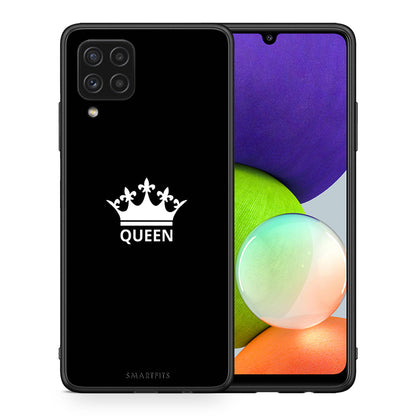 Θήκη Samsung A22 4G Queen Valentine από τη Smartfits με σχέδιο στο πίσω μέρος και μαύρο περίβλημα | Samsung A22 4G Queen Valentine case with colorful back and black bezels