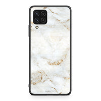 Thumbnail for Samsung A22 4G White Gold Marble θήκη από τη Smartfits με σχέδιο στο πίσω μέρος και μαύρο περίβλημα | Smartphone case with colorful back and black bezels by Smartfits