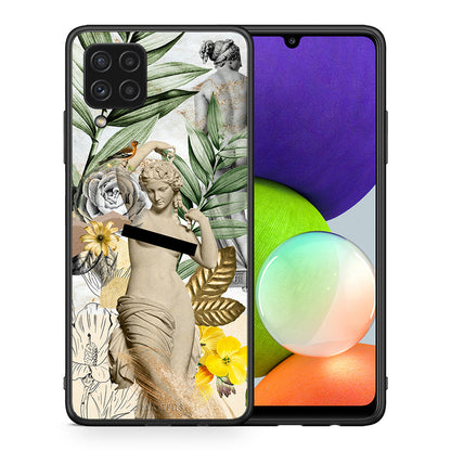 Θήκη Samsung A22 4G Woman Statue από τη Smartfits με σχέδιο στο πίσω μέρος και μαύρο περίβλημα | Samsung A22 4G Woman Statue case with colorful back and black bezels