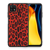 Thumbnail for Θήκη Samsung A22 5G Red Leopard Animal από τη Smartfits με σχέδιο στο πίσω μέρος και μαύρο περίβλημα | Samsung A22 5G Red Leopard Animal case with colorful back and black bezels