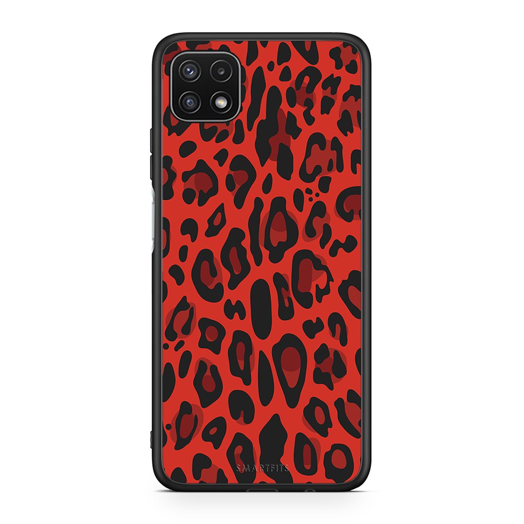 4 - Samsung A22 5G Red Leopard Animal case, cover, bumper