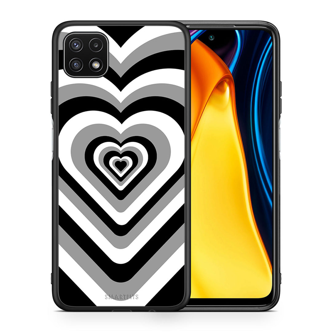 Θήκη Samsung A22 5G Black Hearts από τη Smartfits με σχέδιο στο πίσω μέρος και μαύρο περίβλημα | Samsung A22 5G Black Hearts case with colorful back and black bezels