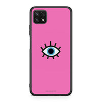 Thumbnail for Samsung A22 5G Blue Eye Pink θήκη από τη Smartfits με σχέδιο στο πίσω μέρος και μαύρο περίβλημα | Smartphone case with colorful back and black bezels by Smartfits