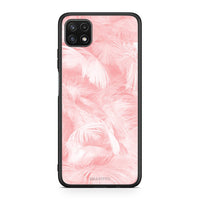 Thumbnail for 33 - Samsung A22 5G Pink Feather Boho case, cover, bumper