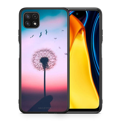 Θήκη Samsung A22 5G Wish Boho από τη Smartfits με σχέδιο στο πίσω μέρος και μαύρο περίβλημα | Samsung A22 5G Wish Boho case with colorful back and black bezels