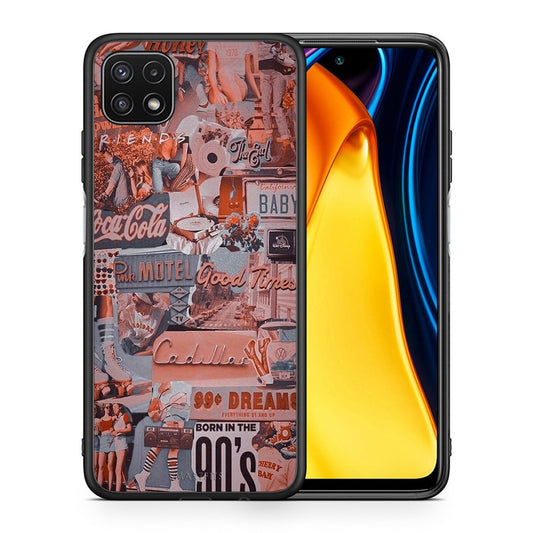 Θήκη Samsung A22 5G Born In 90s από τη Smartfits με σχέδιο στο πίσω μέρος και μαύρο περίβλημα | Samsung A22 5G Born In 90s case with colorful back and black bezels