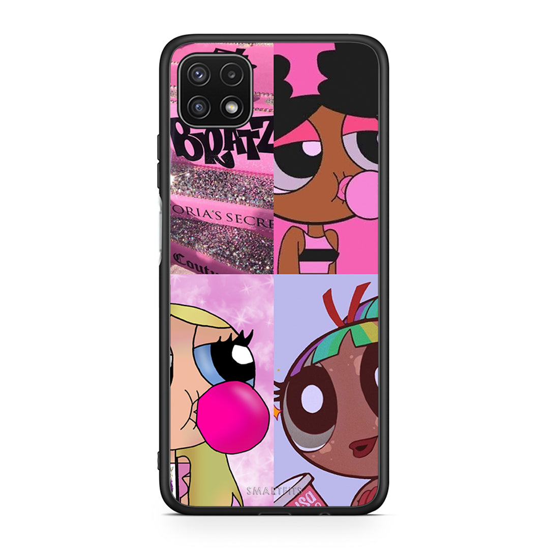 Samsung A22 5G Bubble Girls Θήκη Αγίου Βαλεντίνου από τη Smartfits με σχέδιο στο πίσω μέρος και μαύρο περίβλημα | Smartphone case with colorful back and black bezels by Smartfits
