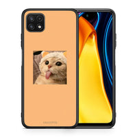 Thumbnail for Θήκη Samsung A22 5G Cat Tongue από τη Smartfits με σχέδιο στο πίσω μέρος και μαύρο περίβλημα | Samsung A22 5G Cat Tongue case with colorful back and black bezels