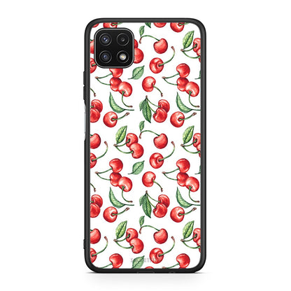 Samsung A22 5G Cherry Summer θήκη από τη Smartfits με σχέδιο στο πίσω μέρος και μαύρο περίβλημα | Smartphone case with colorful back and black bezels by Smartfits