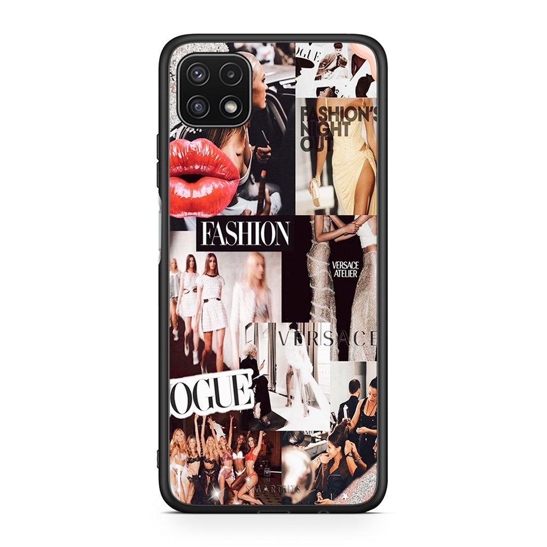 Samsung A22 5G Collage Fashion Θήκη Αγίου Βαλεντίνου από τη Smartfits με σχέδιο στο πίσω μέρος και μαύρο περίβλημα | Smartphone case with colorful back and black bezels by Smartfits