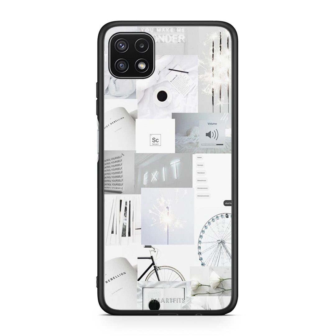 Samsung A22 5G Collage Make Me Wonder Θήκη Αγίου Βαλεντίνου από τη Smartfits με σχέδιο στο πίσω μέρος και μαύρο περίβλημα | Smartphone case with colorful back and black bezels by Smartfits