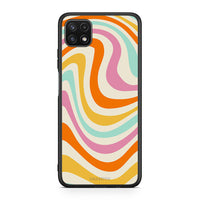 Thumbnail for Samsung A22 5G Colourful Waves θήκη από τη Smartfits με σχέδιο στο πίσω μέρος και μαύρο περίβλημα | Smartphone case with colorful back and black bezels by Smartfits
