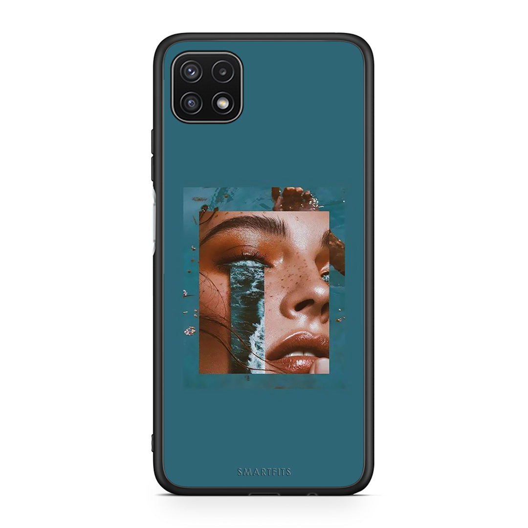 Samsung A22 5G Cry An Ocean θήκη από τη Smartfits με σχέδιο στο πίσω μέρος και μαύρο περίβλημα | Smartphone case with colorful back and black bezels by Smartfits