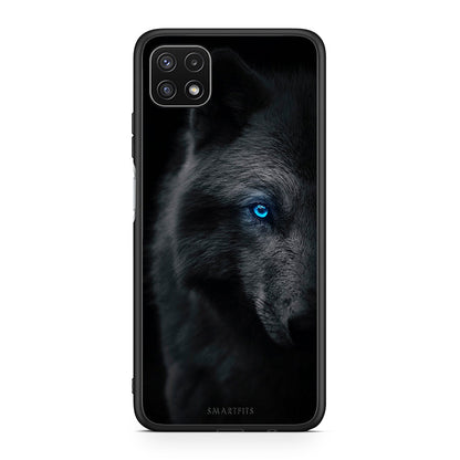 Samsung A22 5G Dark Wolf θήκη από τη Smartfits με σχέδιο στο πίσω μέρος και μαύρο περίβλημα | Smartphone case with colorful back and black bezels by Smartfits