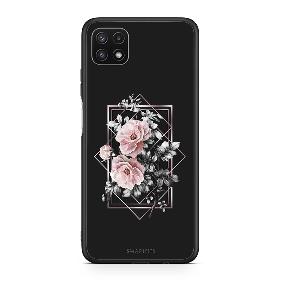 4 - Samsung A22 5G Frame Flower case, cover, bumper
